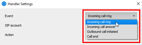 Select incoming call ring event type