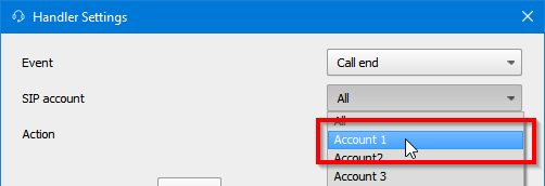 Select SIP account