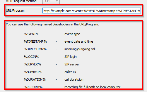 Web service URL and parameters