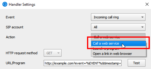 Call a web service on event