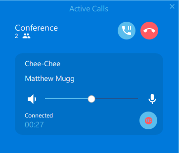 Сonference call between the three participants