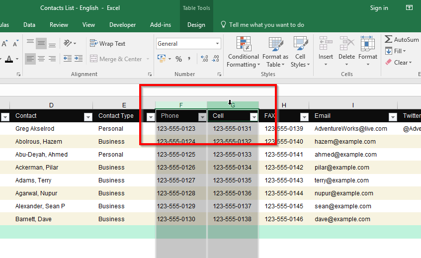 Select columns for transformation