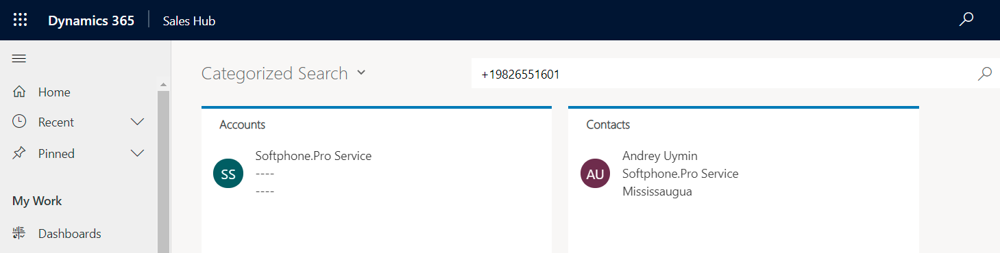 Pop-up window in MS Dynamics on incoming call