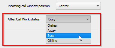 After Call Work status