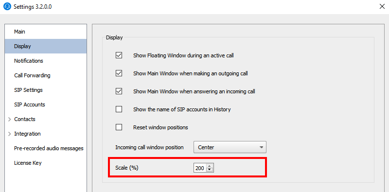 User interface scaling