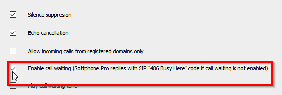 Enable call waiting