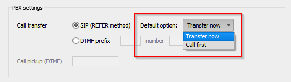 Default SIP transfer type