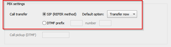 Transfer method settings