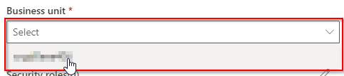 Select business unit