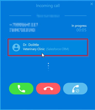 Incoming call Salesforce info