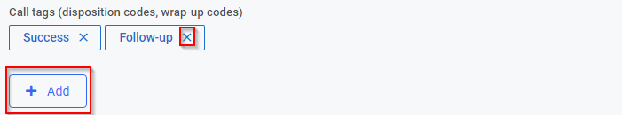 Add and remove call tags