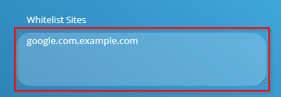 Whitelist sites