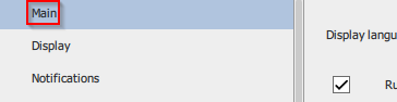 Main tab