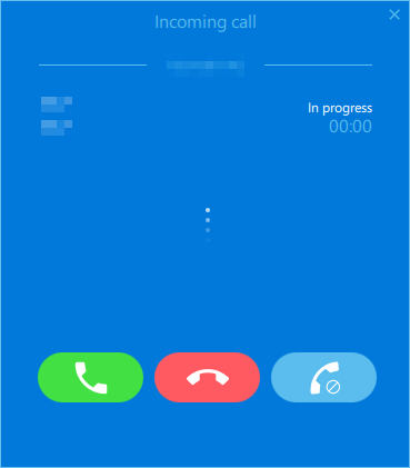 Default incoming call window look