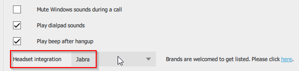 Jabra headset integration