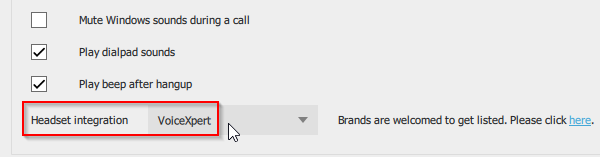 VoiceXpert headset integration