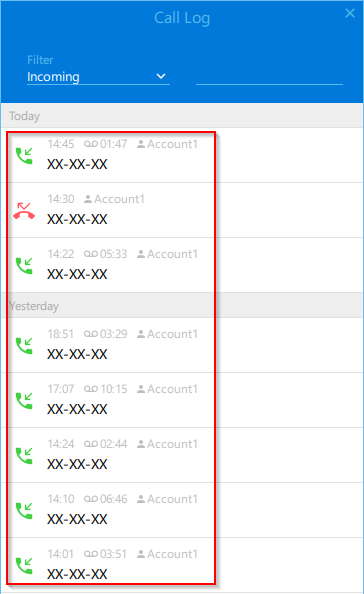 Hide caller ID in the Call Log