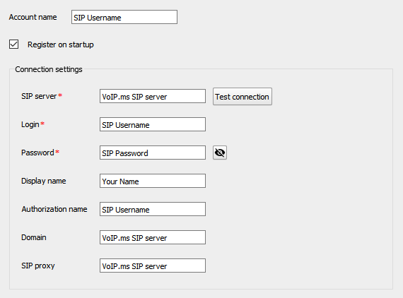 VoIP.ms SIP settings